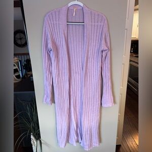 Free People Extra long Ribbed Cardigan